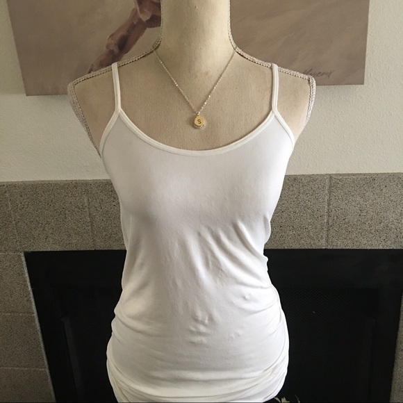 Minimalist monogram “S” initial double pendant rhinestone necklace - Picture 4 of 7